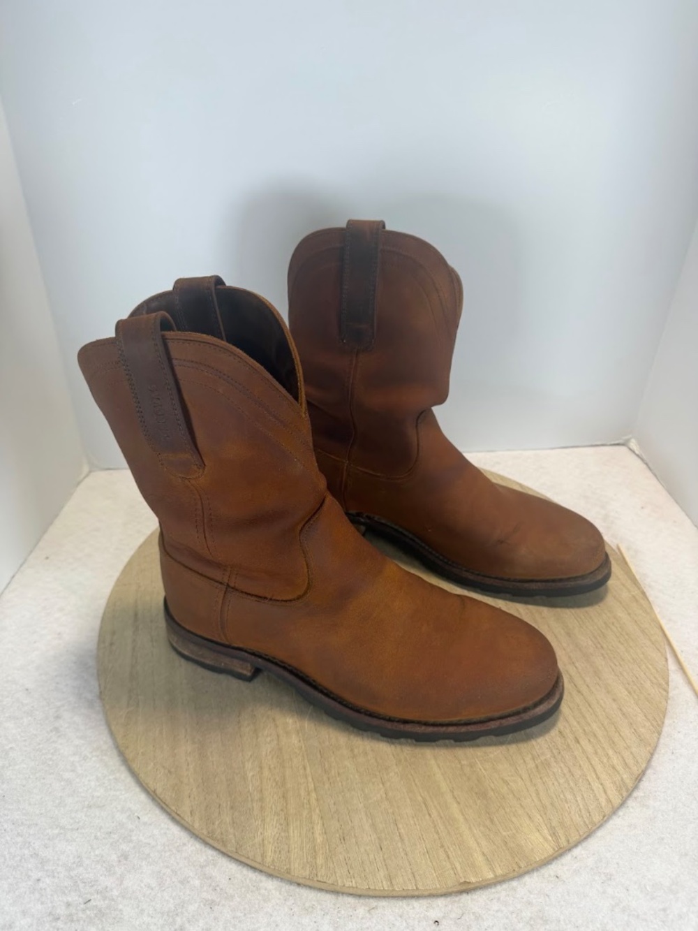 Tecovas The Ranch Brown Leather Western Boots Vibram Sole Mens 9D USA
